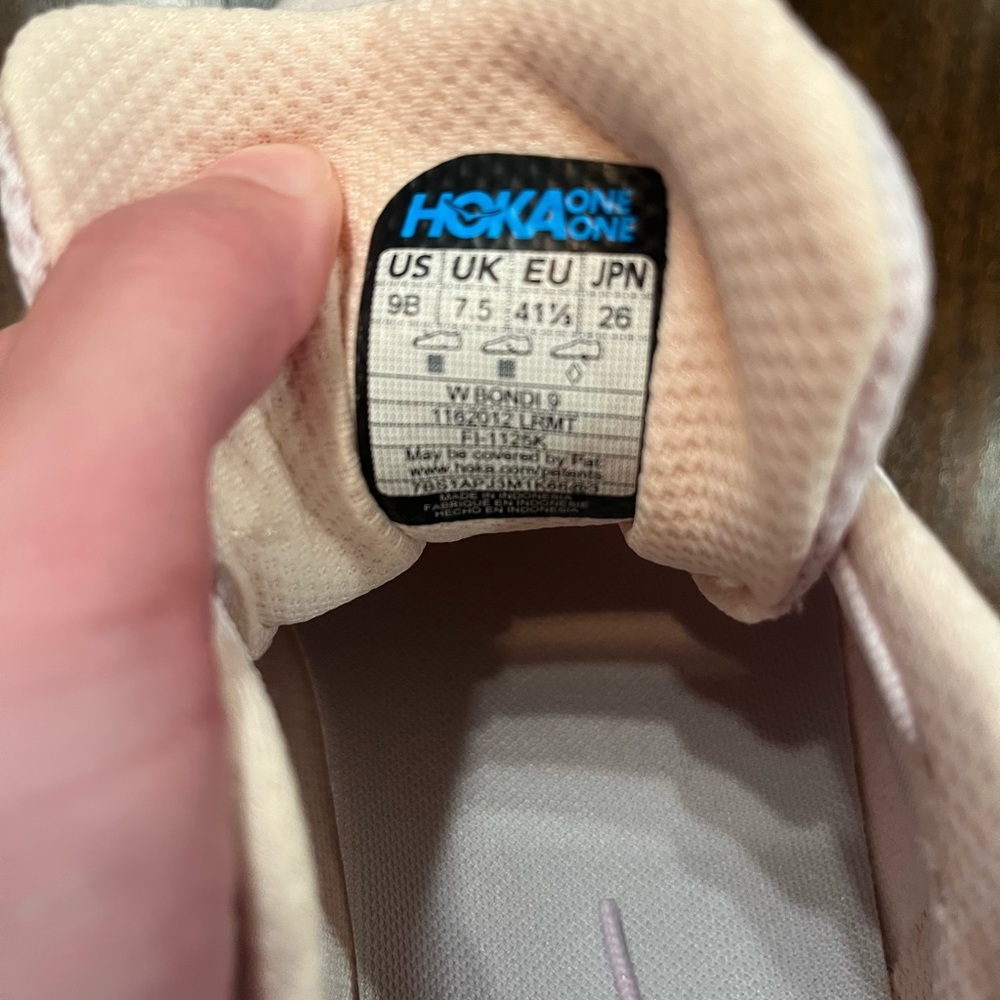 HOKA Women's Bondi 9 Max Cushion Running Shoes - Lilac Cream/Tangerine Glow - Picture 6 of 6